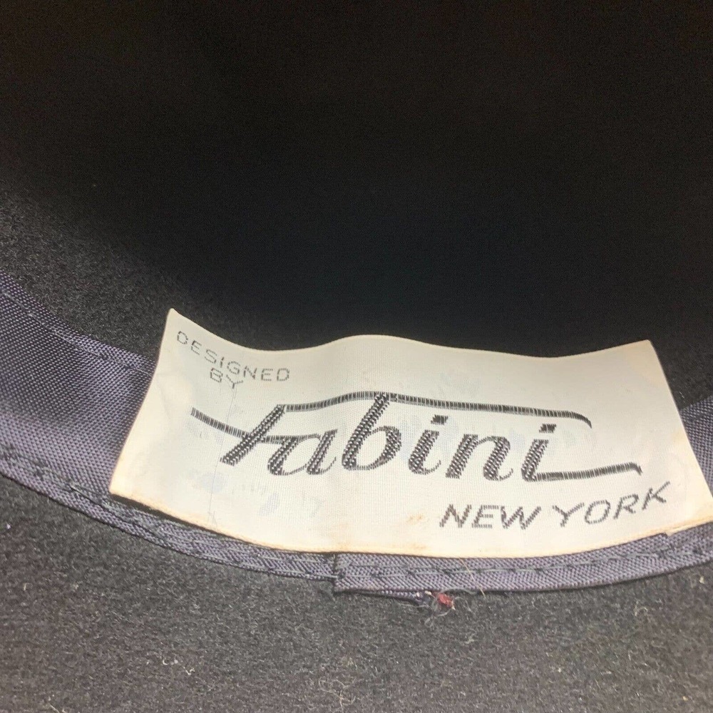 Vintage Fabini New York Lancaster Hat Black 100% Wool Western High Dome - Picture 6 of 10